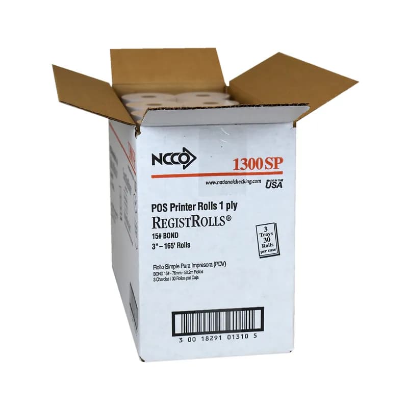 Register Tape 3IN X165FT White 1PLY 30/Case