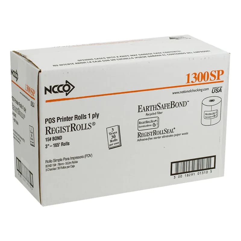 Register Tape 3IN X165FT White 1PLY 30/Case