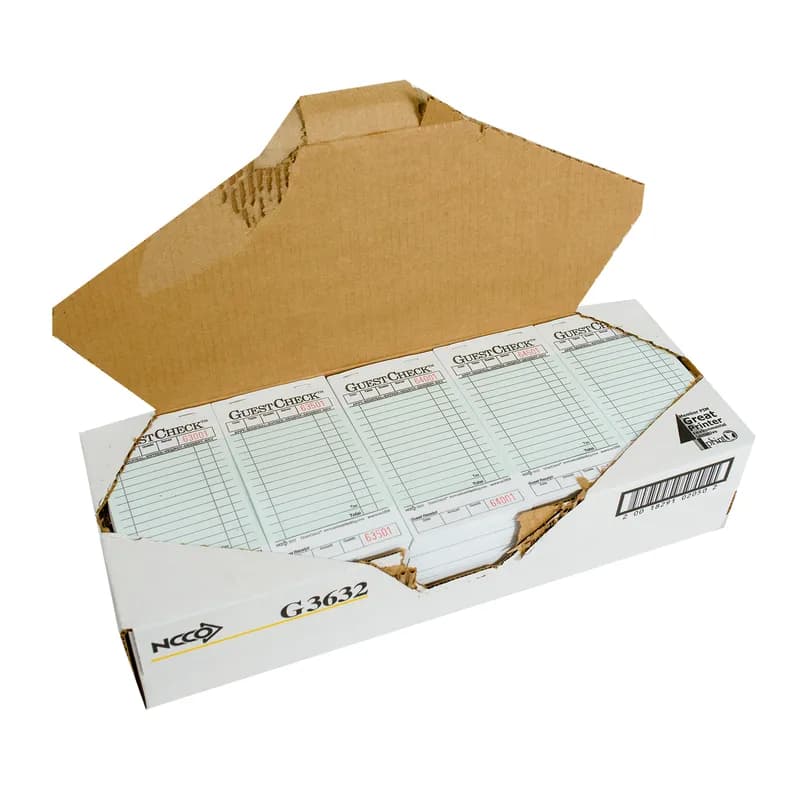 Guest Check Board Medium (MED) Paper Cardboard Green 1-Part 2500/Case