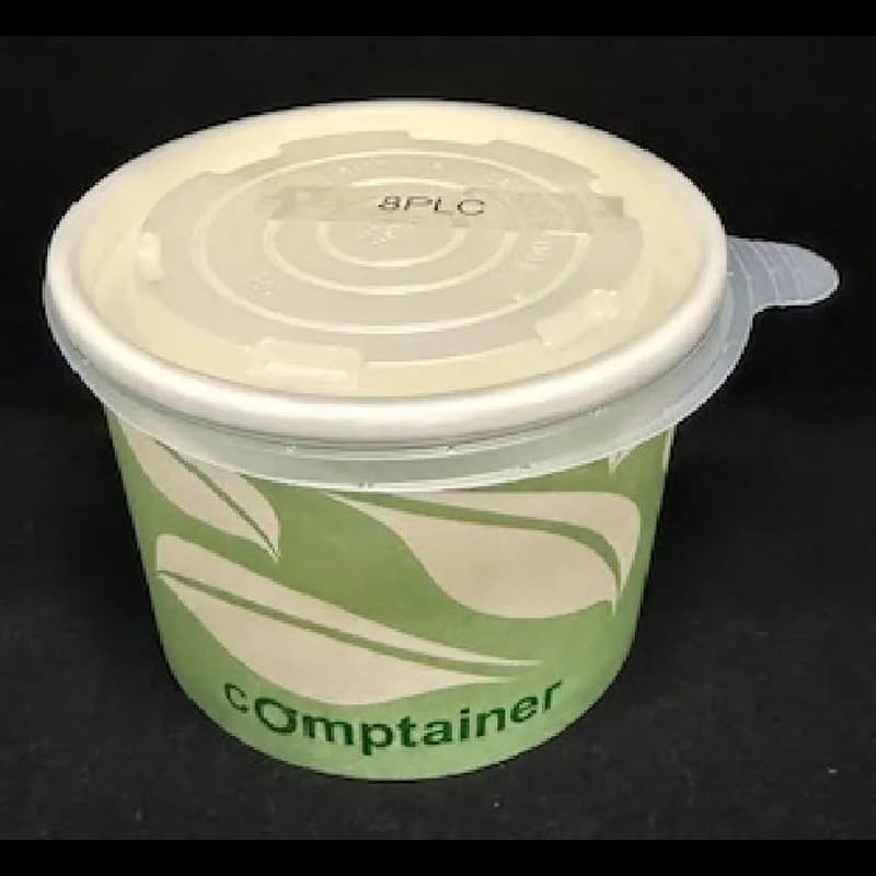 Hot Food Container Base 8 OZ Paper PLA Stock Print Round 1000/Case
