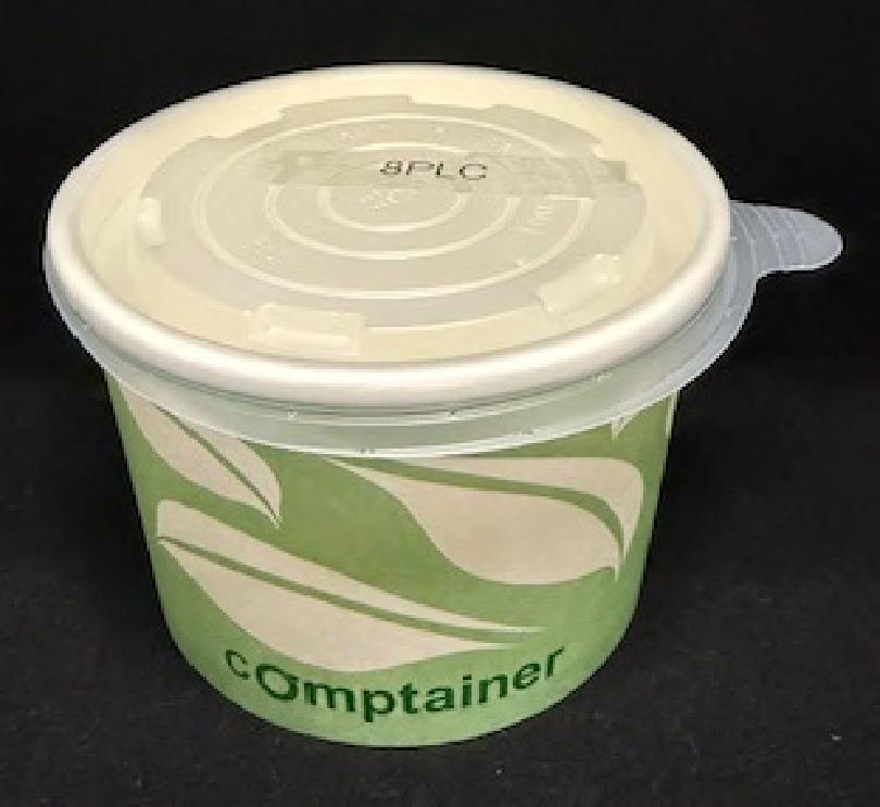 Hot Food Container Base 8 OZ Paper PLA Stock Print Round 1000/Case