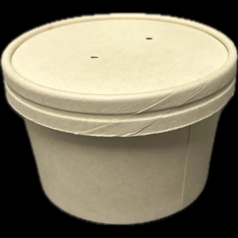Victoria Bay Food Container Base & Lid Combo 8 OZ Paper Kraft Round 250/Case