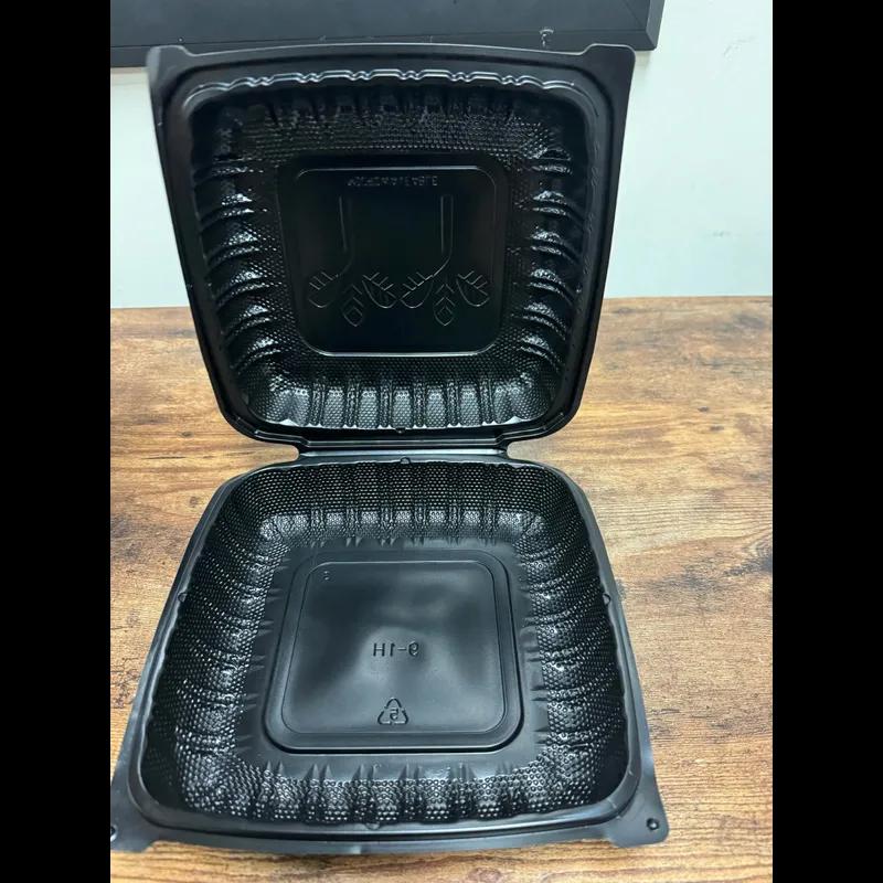 Victoria Bay Take-Out Container Hinged 9X9 IN PP Black Square 150/Case