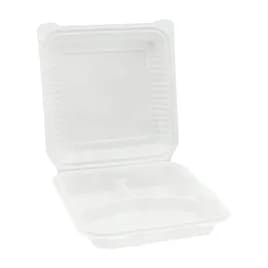 Victoria Bay Take-Out Container Hinged 9X9 IN 3 Compartment MFPP Ivory Square 150/Case