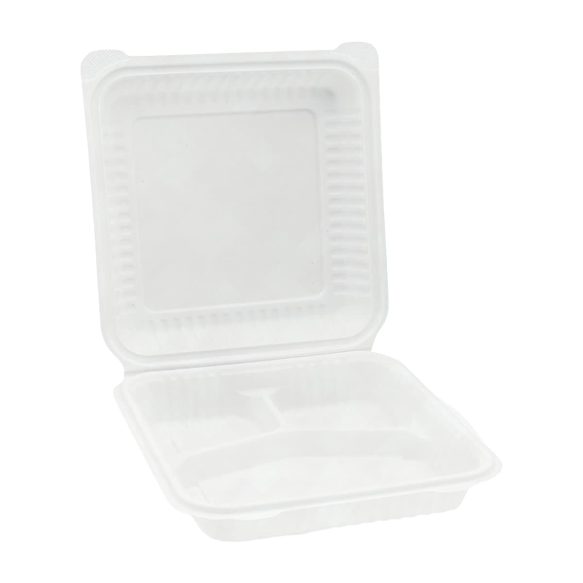 Victoria Bay Take-Out Container Hinged 9X9 IN 3 Compartment MFPP Ivory Square 150/Case