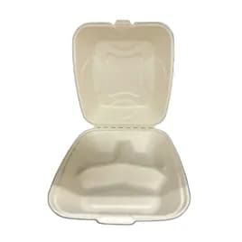Victoria Bay Take-Out Container Hinged 8X8 IN 3 Compartment Sugarcane Kraft Square 200/Case