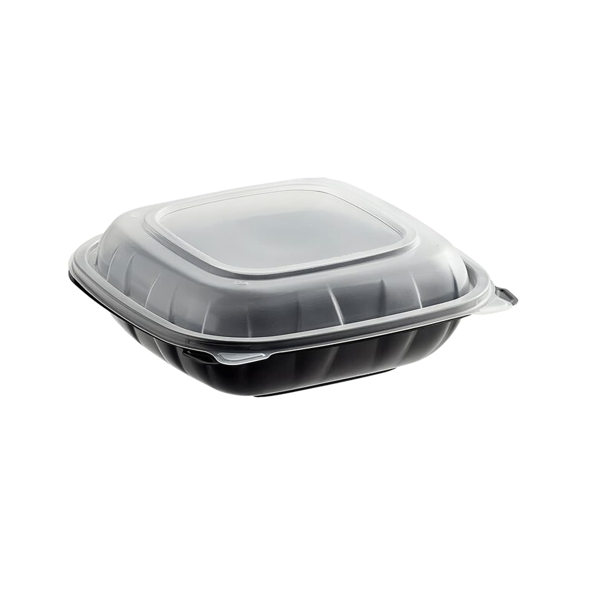 Victoria Bay Take-Out Container Hinged 9X9 IN PP Black Clear Square 100/Case