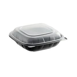 Victoria Bay Take-Out Container Hinged 9X9 IN PP Black Clear Square 100/Case
