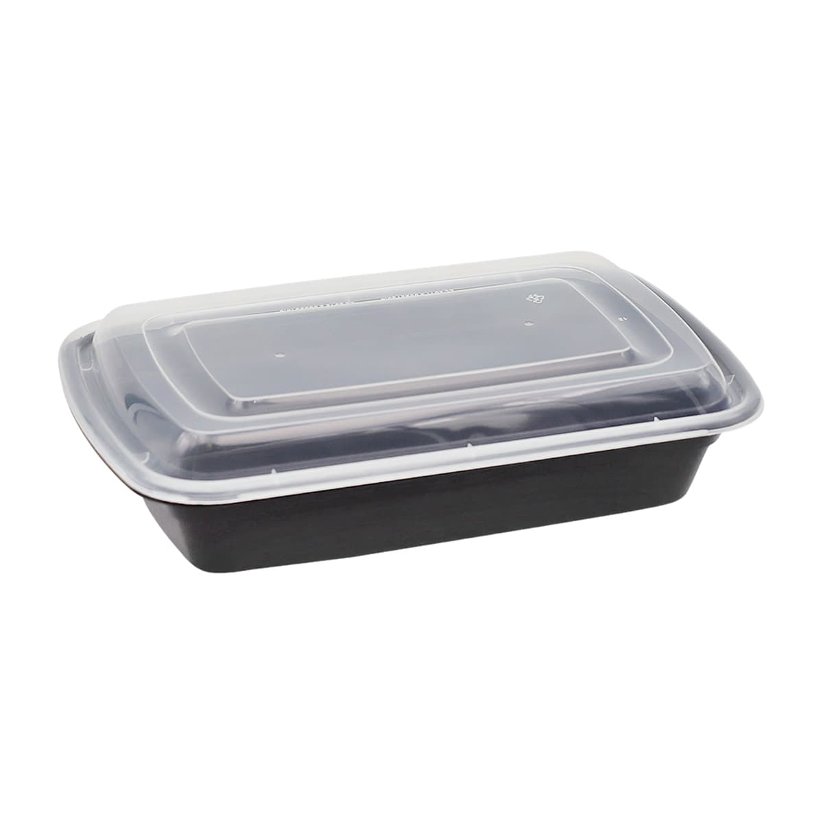 Victoria Bay Take-Out Container Base & Lid Combo 32 OZ PP Black Clear Rectangle 150/Case