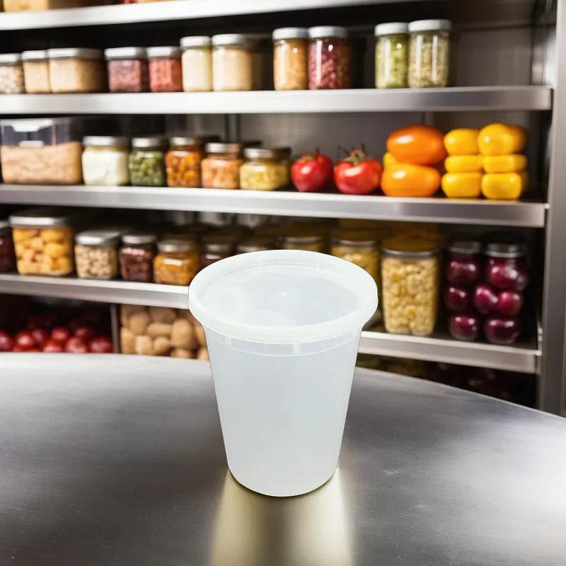 Deli Container Base & Lid Combo 32 OZ PP Clear Round 250/Case