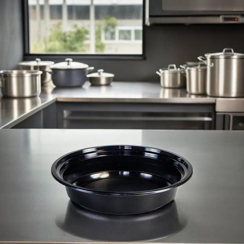 Take-Out Container Base 24 OZ PP Black Round 300/Case