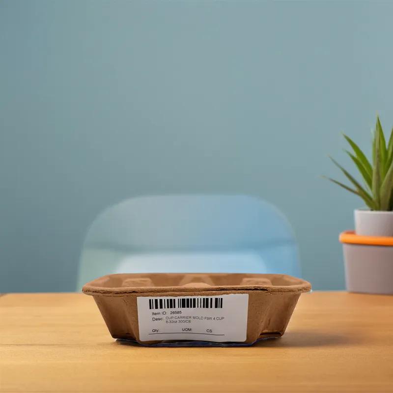 Victoria Bay Cup Carrier 4 Compartment Molded Fiber For 8-32 OZ 300/Case