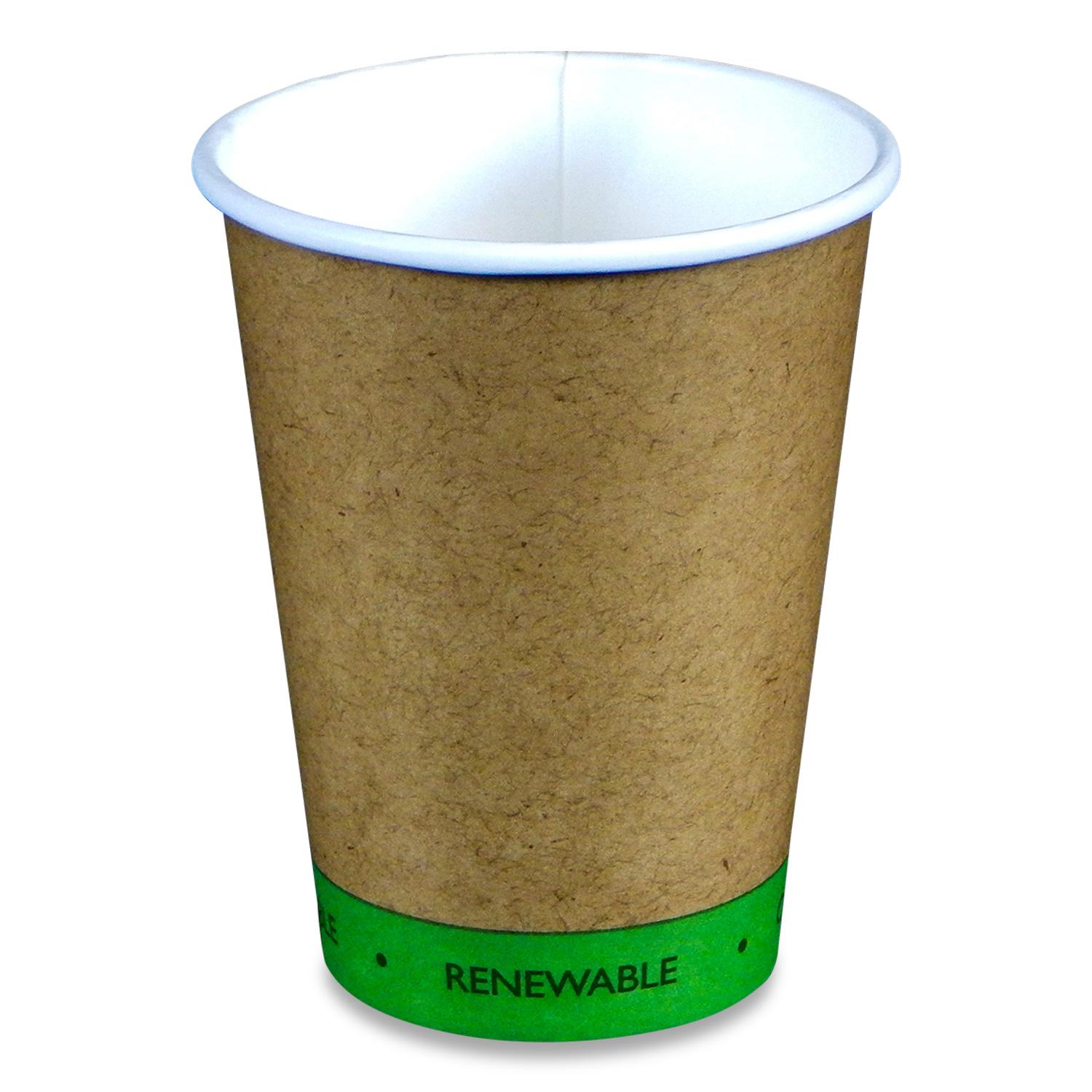 Victoria Bay Hot Cup 12 OZ Paper PLA Kraft Green Single Wall 1000/Case