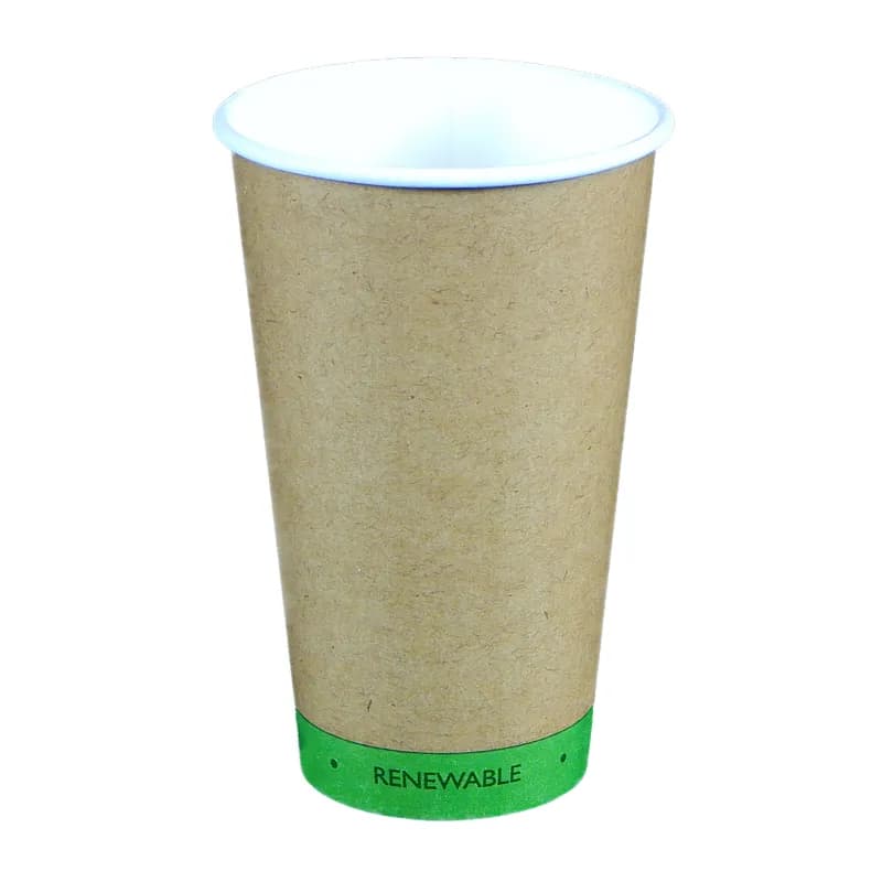 Victoria Bay Hot Cup 16 OZ Paper PLA Kraft Green Single Wall 1000/Case
