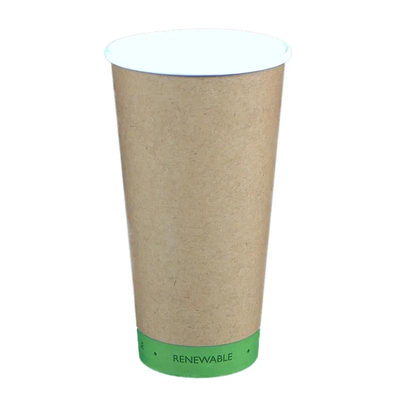 Victoria Bay Hot Cup 20 OZ Paper PLA Kraft Green Single Wall 1000/Case