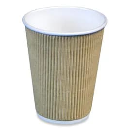 Victoria Bay Hot Cup 12 OZ Paper Kraft Fluted Rippled 500/Case