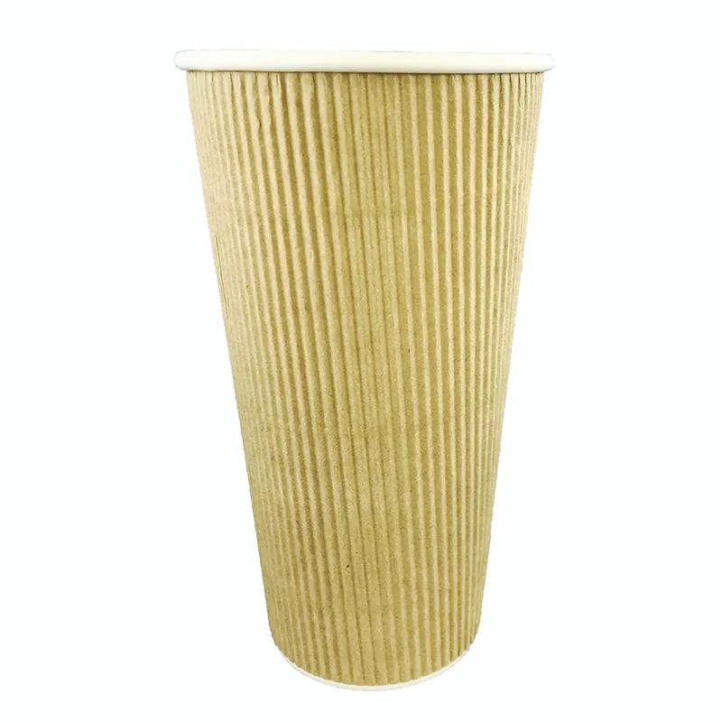 Victoria Bay Hot Cup 20 OZ Paper Kraft Fluted Rippled 500/Case
