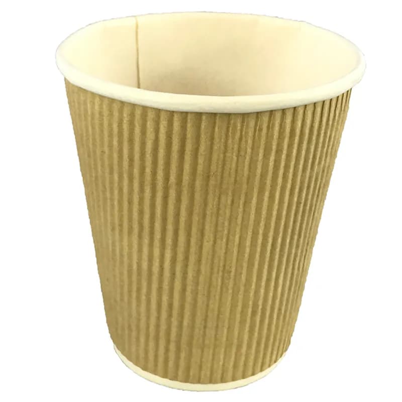 Victoria Bay Hot Cup 8 OZ Paper Kraft Fluted Rippled 500/Case