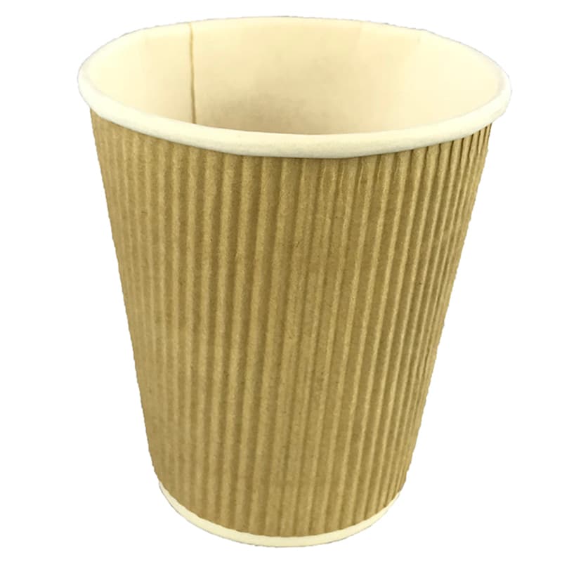 Victoria Bay Hot Cup 8 OZ Paper Kraft Fluted Rippled 500/Case