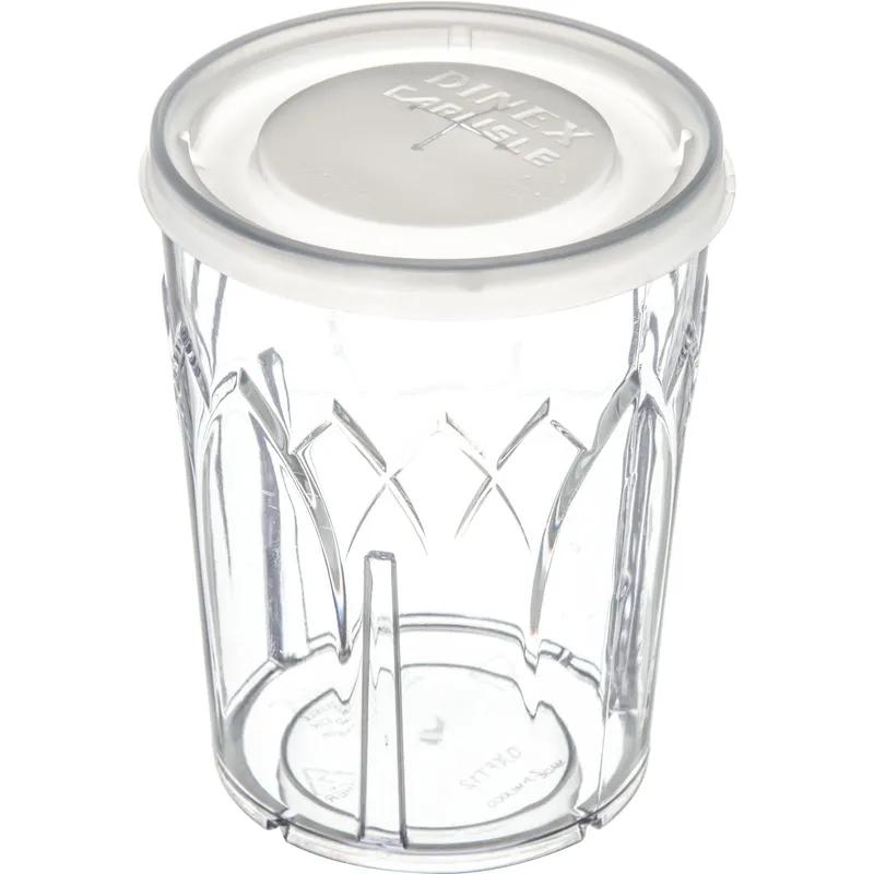 Dinex® Lid Flat PS Translucent For 9-12 OZ Cup With Hole 1000/Case