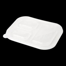 Lid Dome 10.2X7.8X0.6 IN 3 Compartment Plant Fiber Clear Rectangle For Container 400/Case