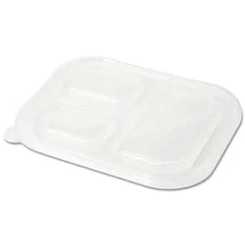 Lid Dome 10.2X7.8X0.6 IN 3 Compartment Plant Fiber Clear Rectangle For Container 400/Case