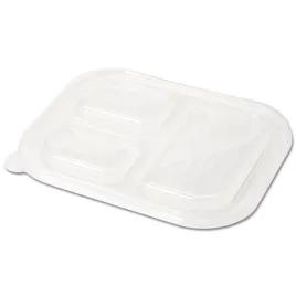 Lid Dome 10.2X7.8X0.6 IN 3 Compartment Plant Fiber Clear Rectangle For Container 400/Case