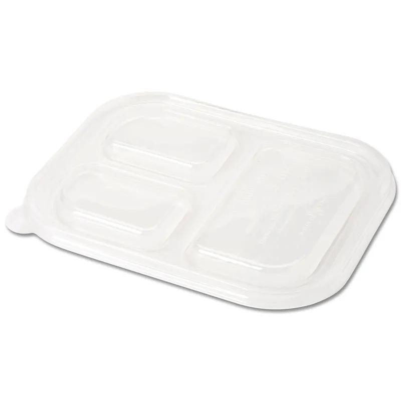 Lid Dome 10.2X7.8X0.6 IN 3 Compartment Plant Fiber Clear Rectangle For Container 400/Case