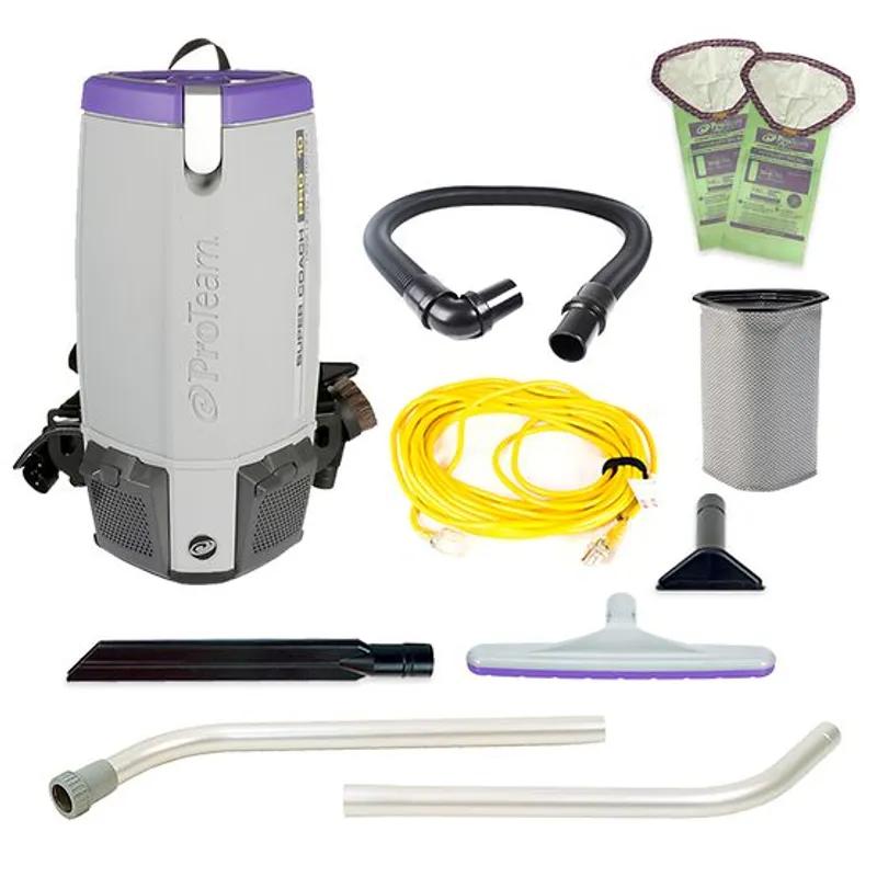 Super Coach Pro Backpack Vacuum 10 QT With 50FT Cord With Xover Multi-Surface Two-Piece Wand Tool Kit 1/Each