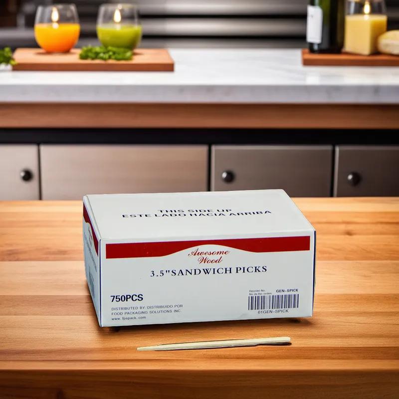 Victoria Bay Sandwich Pick 3.5 IN Wood 750 Count/Pack 12 Packs/Case 9000 Count/Case