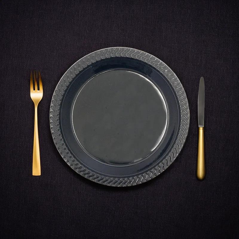 Victoria Bay Plate 10 IN HIPS Black Heavy 400/Case