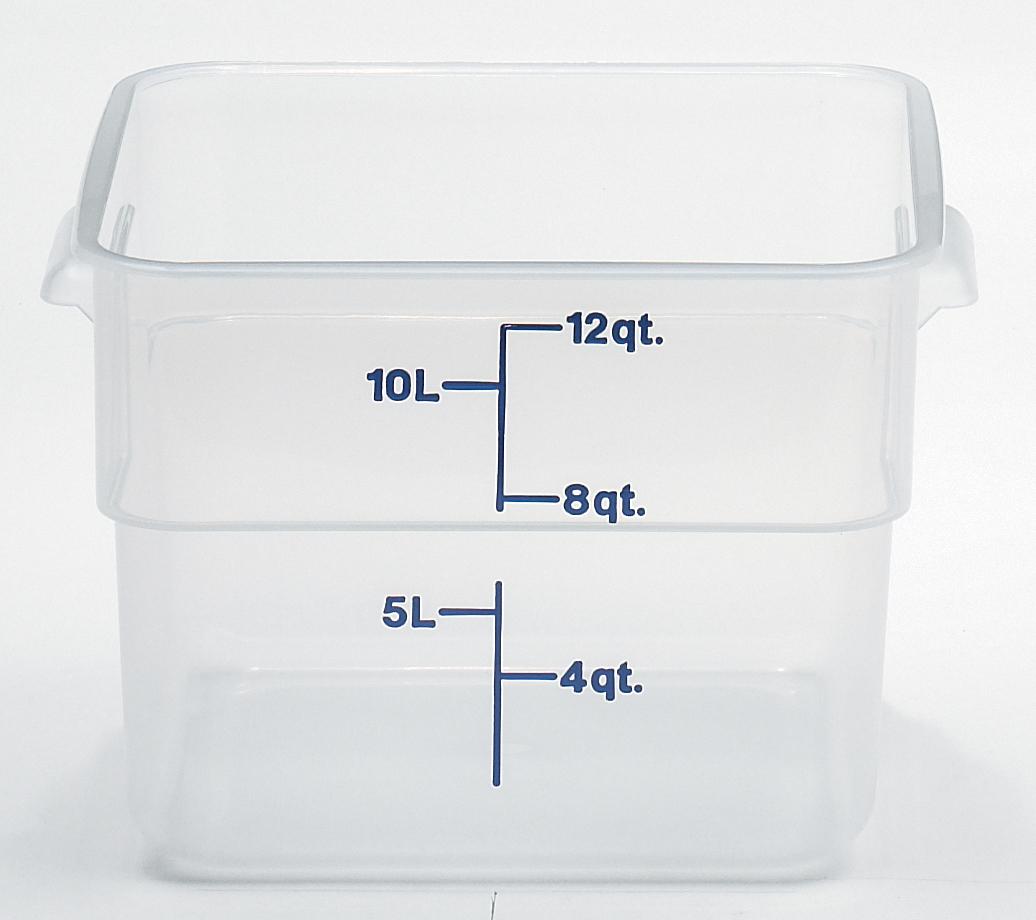 Food Storage Box 12 QT Translucent Square 1/Each