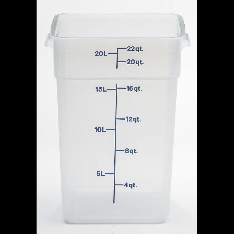 Food Storage Box 22 QT Translucent Square 1/Each