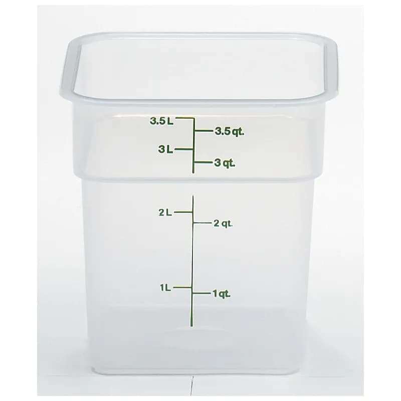 Food Storage Container 4 QT Translucent Square 1/Each