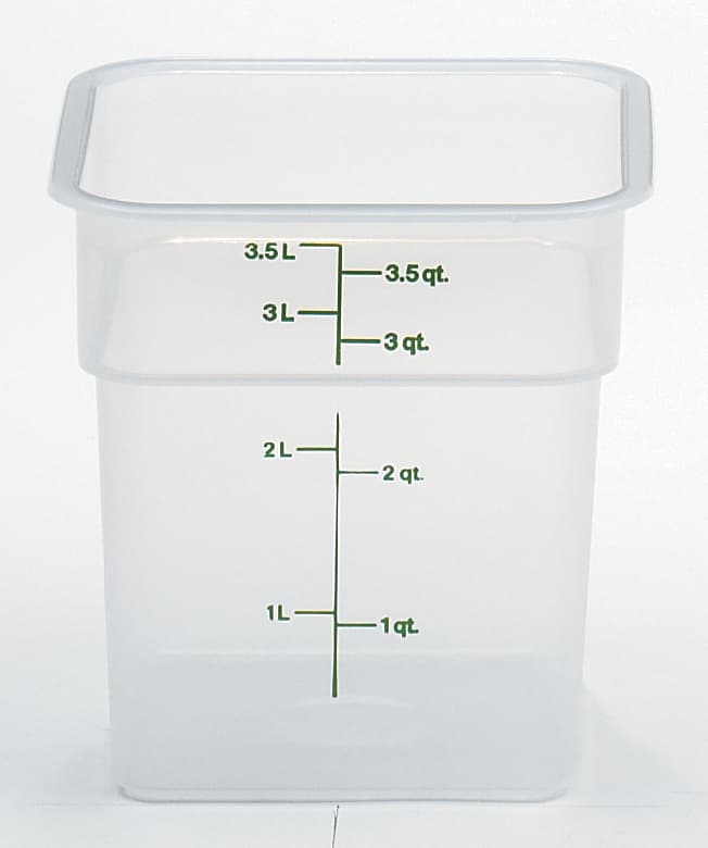 Food Storage Container 4 QT Translucent Square 1/Each