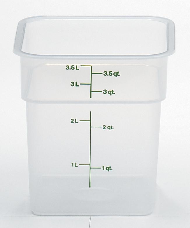 Food Storage Container 4 QT Translucent Square 1/Each
