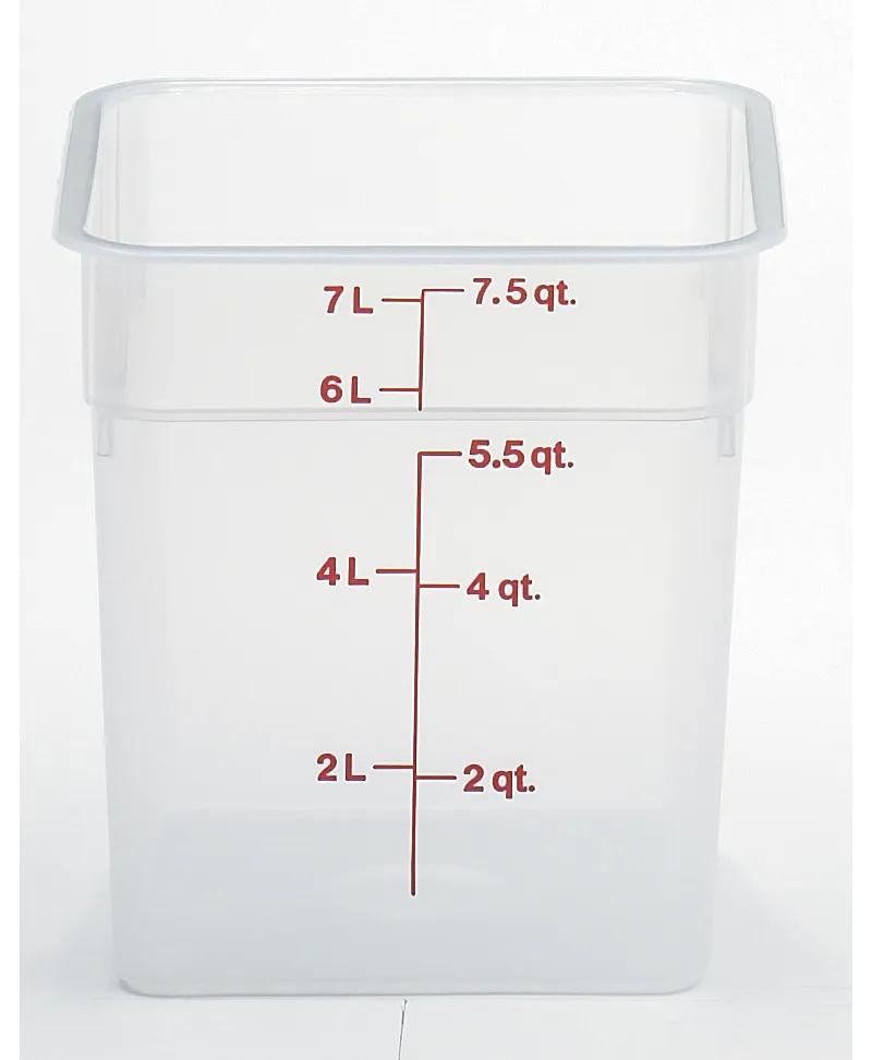 Food Storage Box 8 QT Translucent Square 1/Each