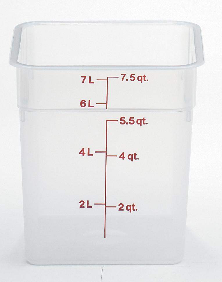 Food Storage Box 8 QT Translucent Square 1/Each