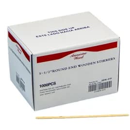 Victoria Bay Stirrer 5.5 IN Wood Slim 1000 Count/Pack 10 Packs/Case 10000 Count/Case