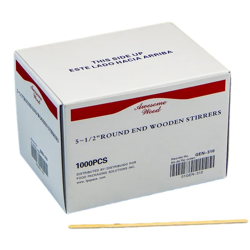 Victoria Bay Stirrer 5.5 IN Wood Slim 1000 Count/Pack 10 Packs/Case 10000 Count/Case