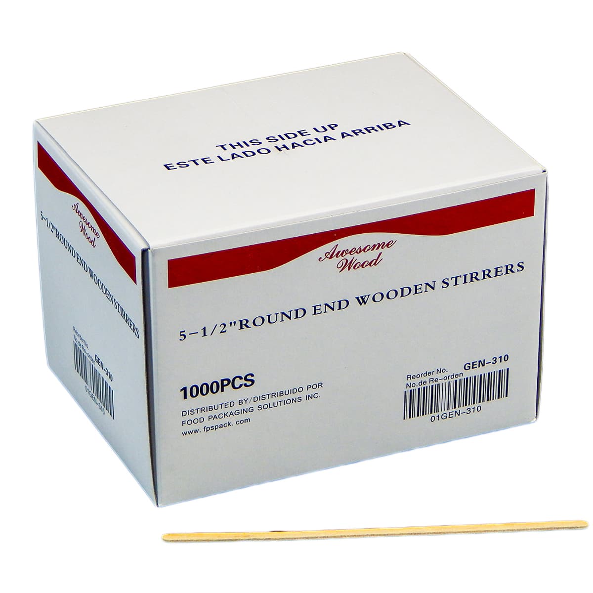 Victoria Bay Stirrer 5.5 IN Wood Slim 1000 Count/Pack 10 Packs/Case 10000 Count/Case