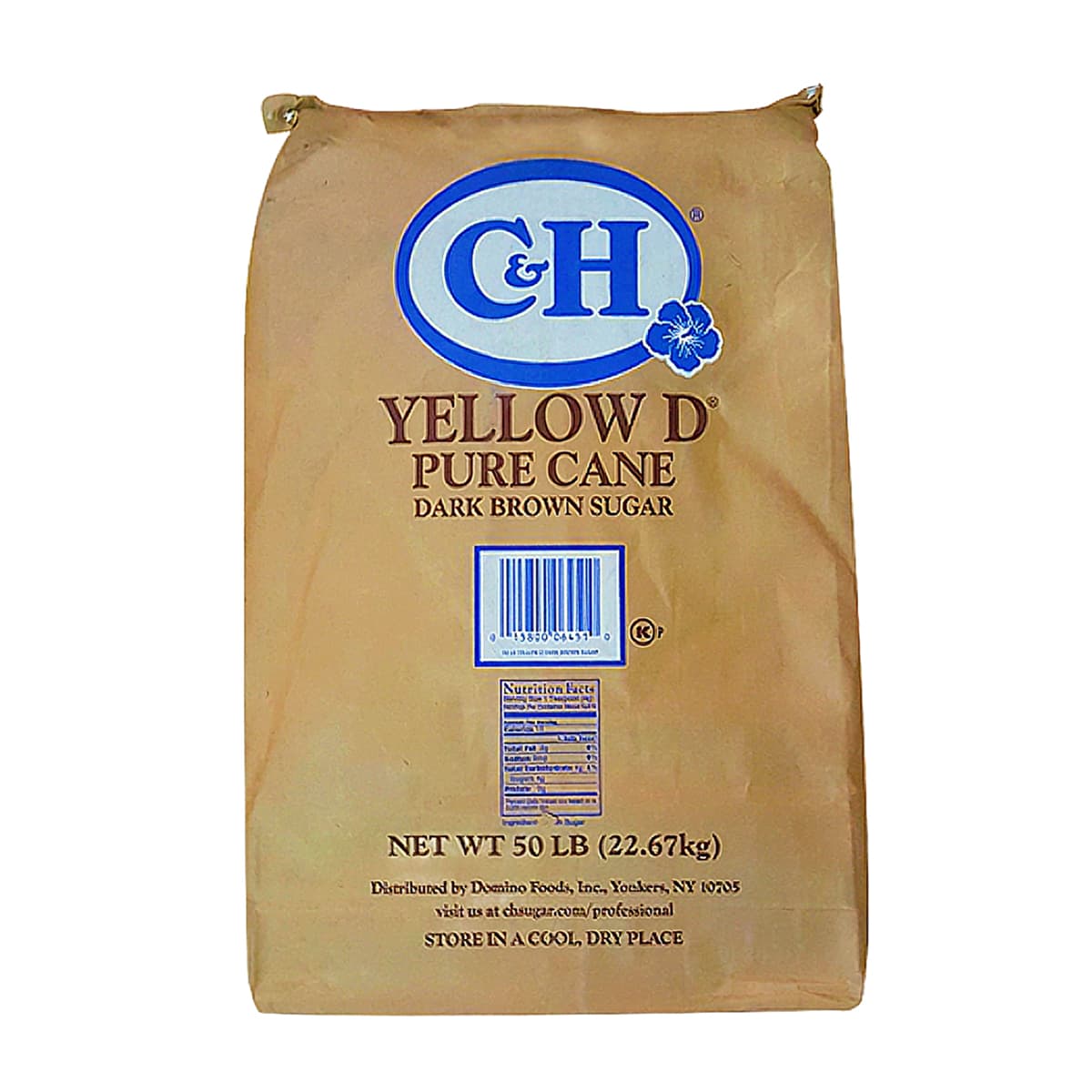 C&H Yellow D Dark Brown Sugar 50 LB 1/Bag