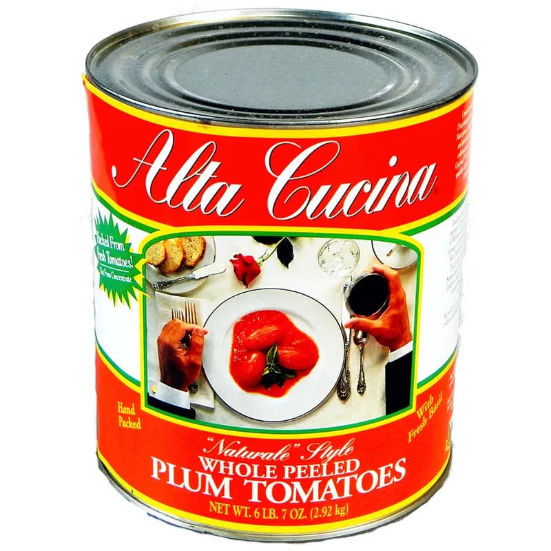 Basil Whole Peeled Plum Tomato #10 CN 6/Case