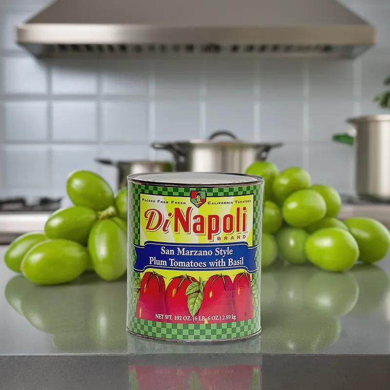 Basil Whole Plum Tomato #10 6/Case