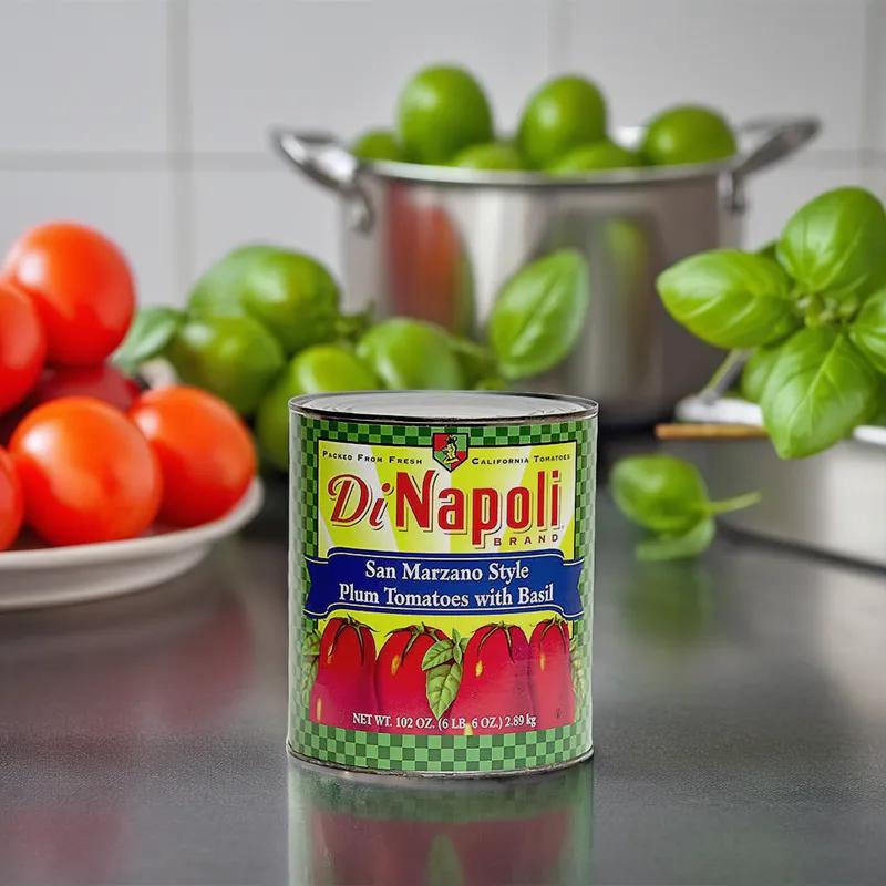 Basil Whole Plum Tomato #10 6/Case