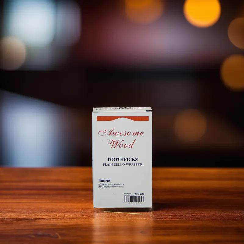 Victoria Bay Toothpick Wood Wrapped 10000 Count/Pack 12 Packs/Case 12000 Count/Case