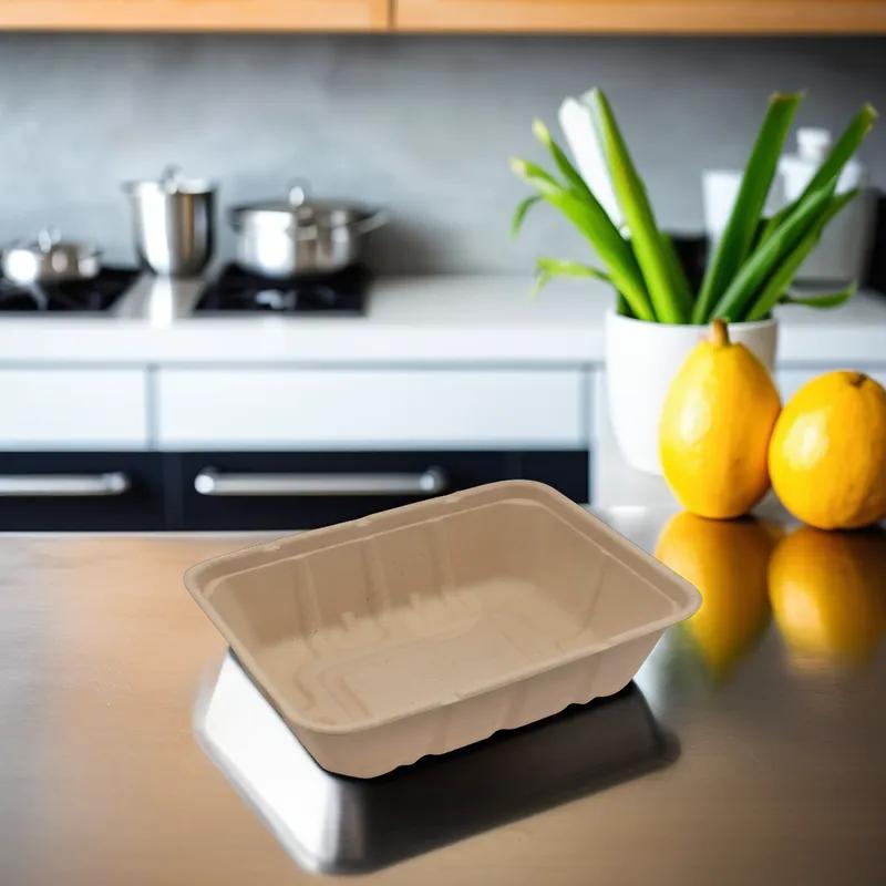 Victoria Bay Produce Tray 7X9X2.25 IN Sugarcane Natural Shallow 200/Case