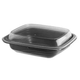 Take-Out Container Base & Lid Combo 12 OZ PP Black Clear Microwave Safe Vented Anti-Fog 201/Case
