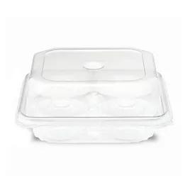 Crystal Seal® Muffin Container 7.81X7.63X3.22 IN 4 Compartment Square 200/Case