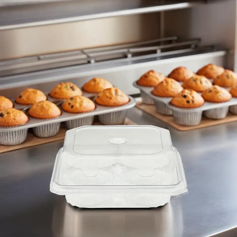 Crystal Seal® Muffin Container 7.81X7.63X3.22 IN 4 Compartment Square 200/Case